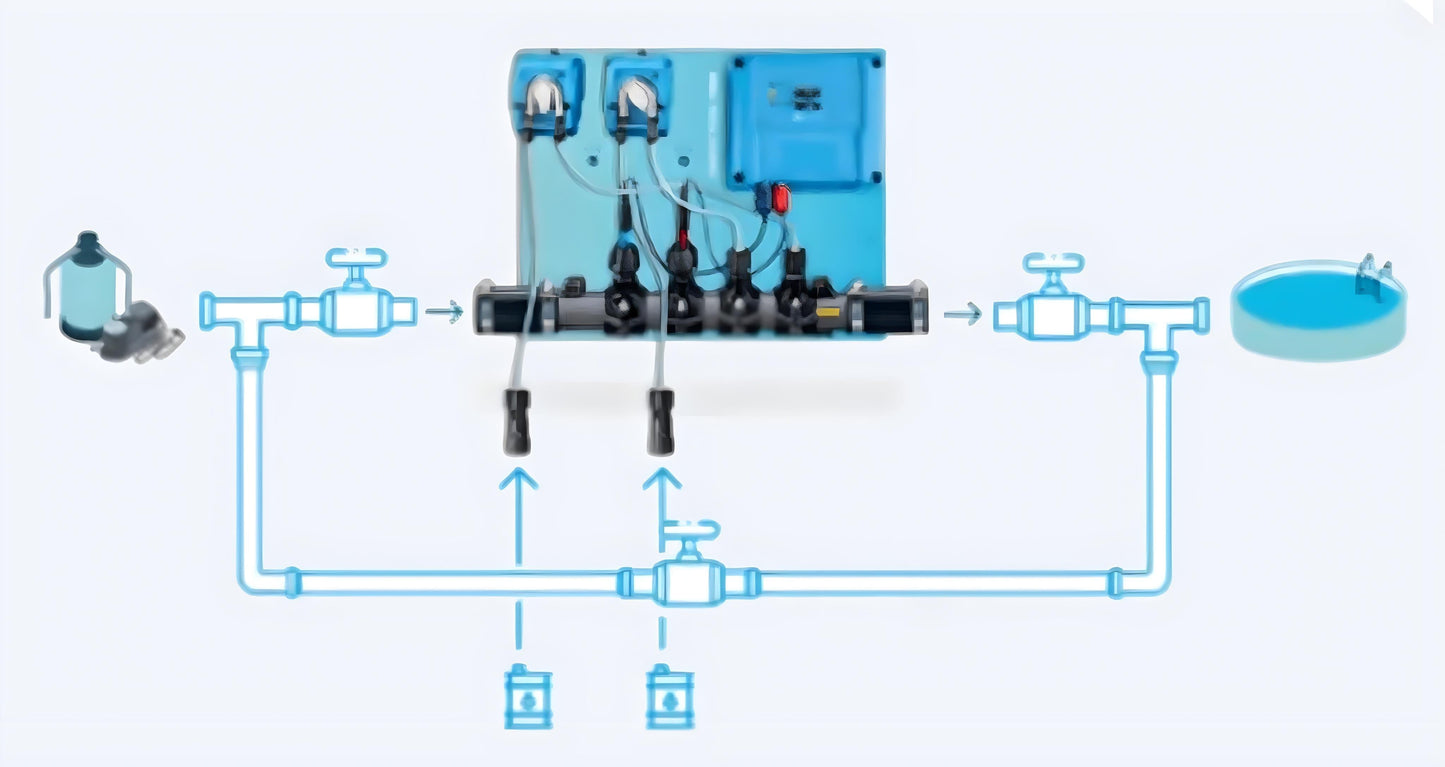 Doseur de pH et Chlore liquides - kit bricoleur pour piscine de 10 à 150m³