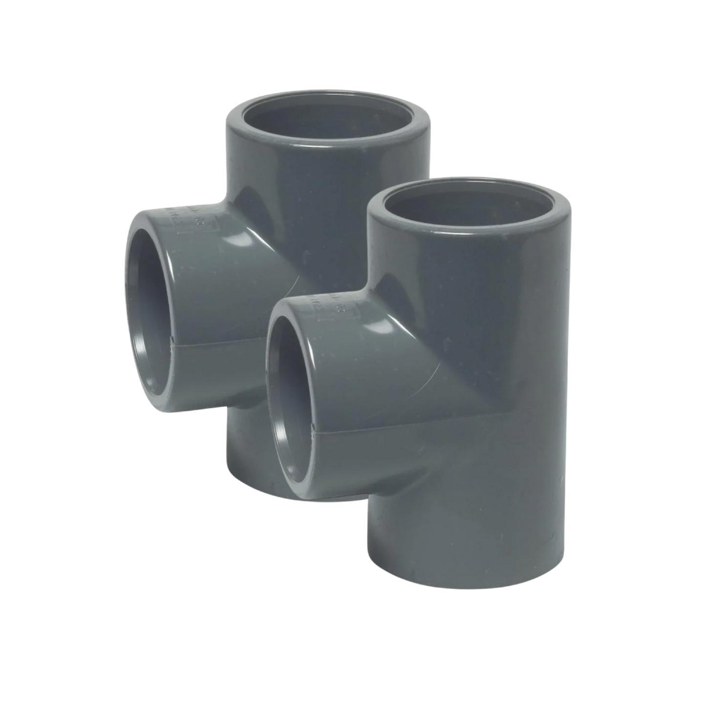 2x Té 90° PVC 50 mm à coller 16 bar (2 pièces)