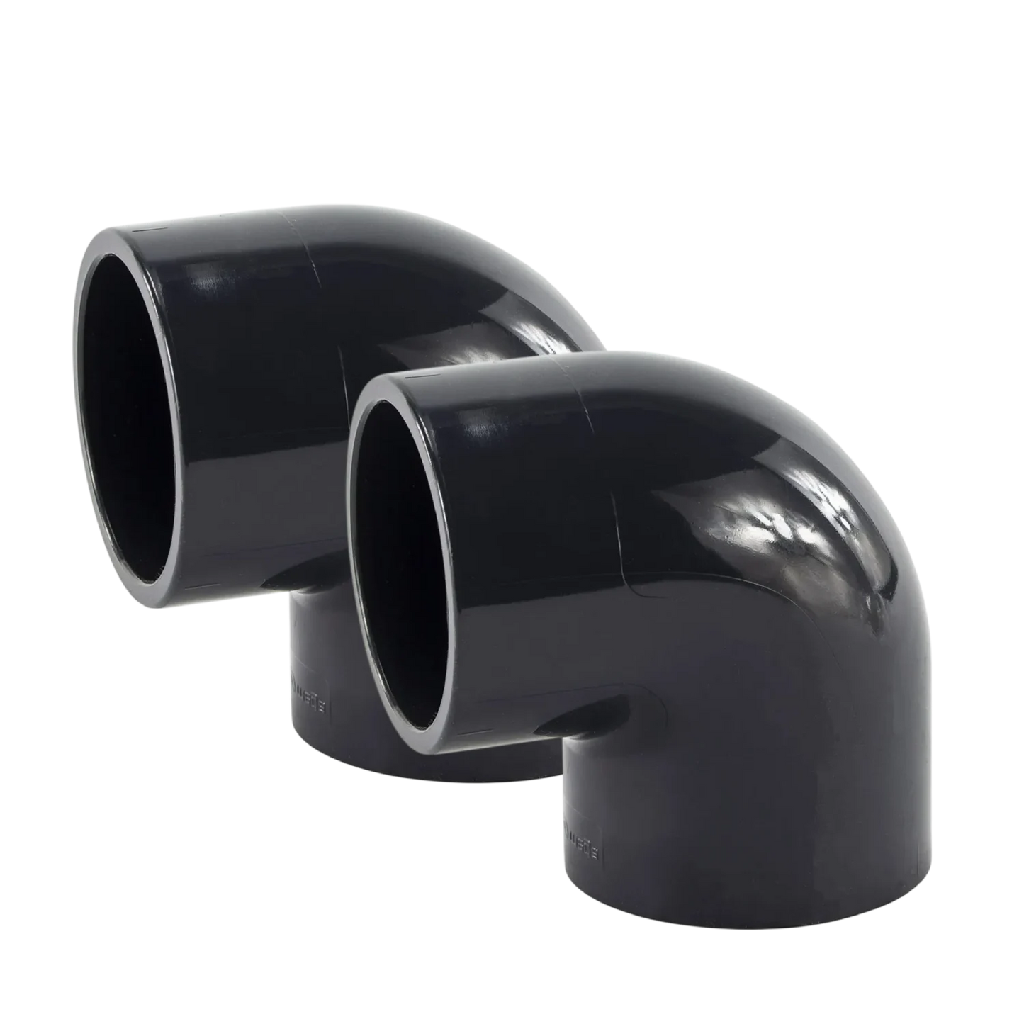 2x Coude PVC 90° 50 mm – tube pression 10 bar (2 pièces)