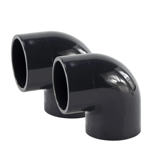 2x Coude PVC 90° 50 mm – tube pression 10 bar (2 pièces)