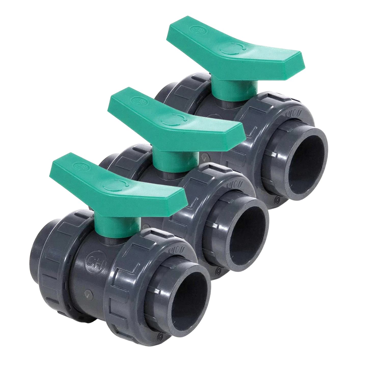 3x Vanne à boisseau sphérique manuelle démontable 50 mm (3 pièces)