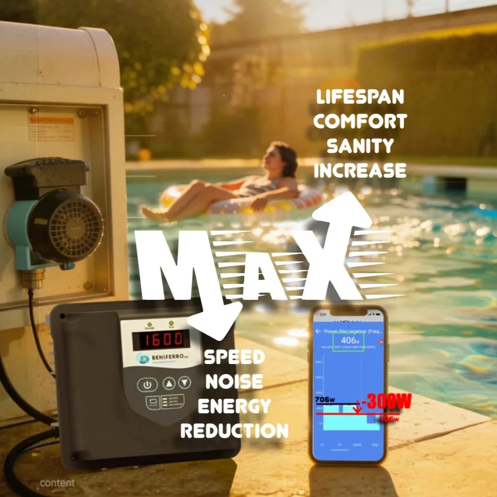 Variateur de fréquence MaX IP20 230V piloté par WiFiPOOL CONNECT PRO - 1,12 kW (1,5 HP)