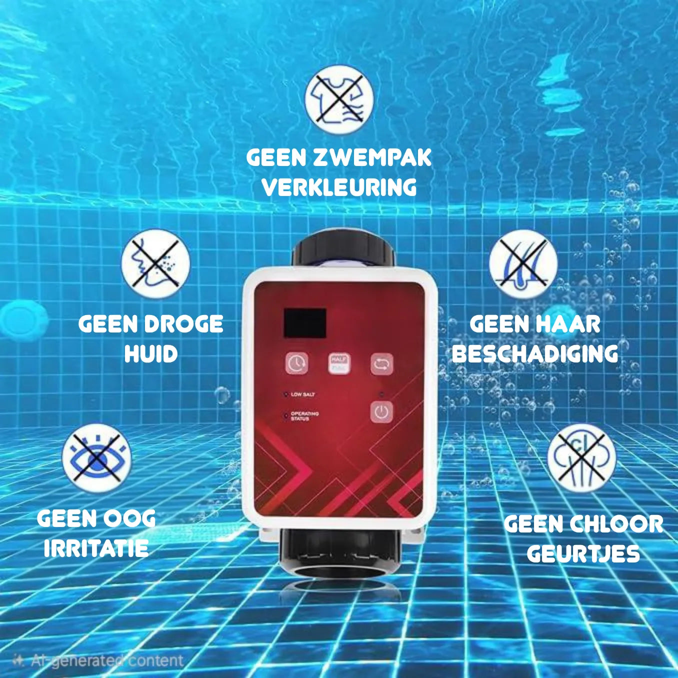 Électrolyse au sel SR pré-assemblée avec contrôle du pH, RX et du débit - Piscines jusqu'à 150 m³ - Wi-Fi | Écran - Contrôle du niveau en option