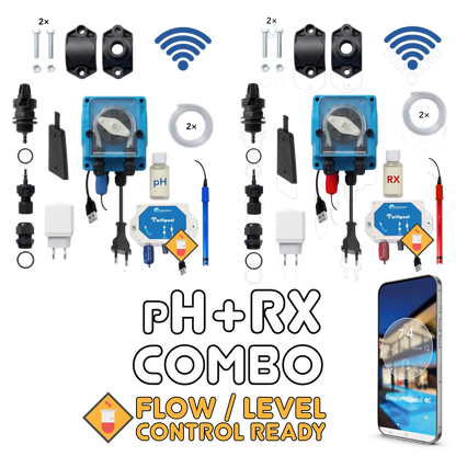 WiFiPOOL UNO pH + RX | Pompes doseuses MICRODOS | pilotage WiFi | kit complet | piscine jusqu'à 150m³