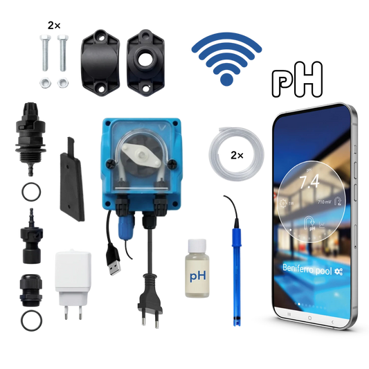 WiFiPOOL UNO pH - Pompe doseuse MICRODOS - pilotage WiFi - kit complet - piscine jusqu'à 150m³