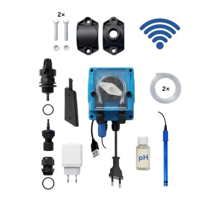 WiFiPOOL UNO pH + RX | Pompes doseuses MICRODOS | pilotage WiFi | kit complet | piscine jusqu'à 150m³