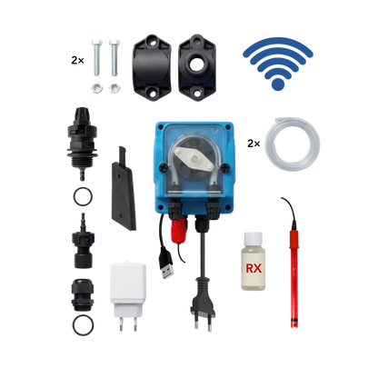 WiFiPOOL UNO pH + RX | Pompes doseuses MICRODOS | pilotage WiFi | kit complet | piscine jusqu'à 150m³