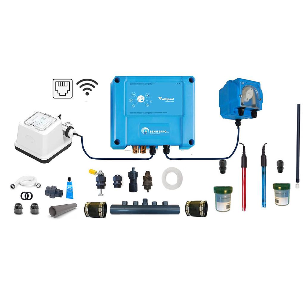 Générateur de chlore EL à électrolyse au sel - Kit DIY avec contrôle pH et RX