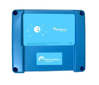 Wifipool connect PRO box zonder accesoires voor het meten van : pH - RX - Temperatuur x 3 - Niveau x 3 - Flow ,druk en conductiviteit (zoutgehalte)  uitbreidbaar naar regeling pH, chloor, electrolyse en verwarming