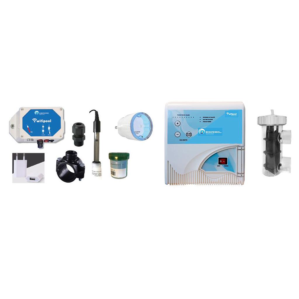 Electrolyseur au sel - kit bricoleur avec contrôle domotique wfifipool (accessoires inclus)