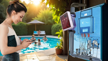 Électrolyse au sel SR pré-assemblée avec contrôle du pH, RX et du débit - Piscines jusqu'à 150 m³ - Wi-Fi | Écran - Contrôle du niveau en option