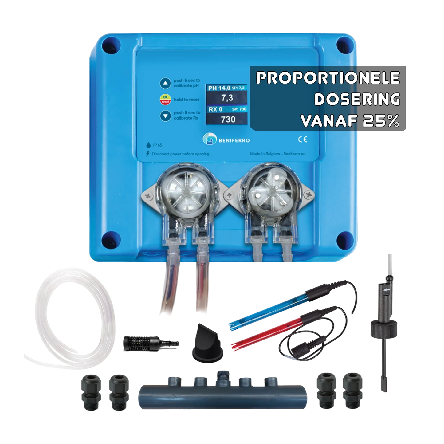 Pool TWIN COMBO - Doseur chlore/pH 12V proportionelle compact - kit à monter soi-même - piscine/spa 10 à 150 m³