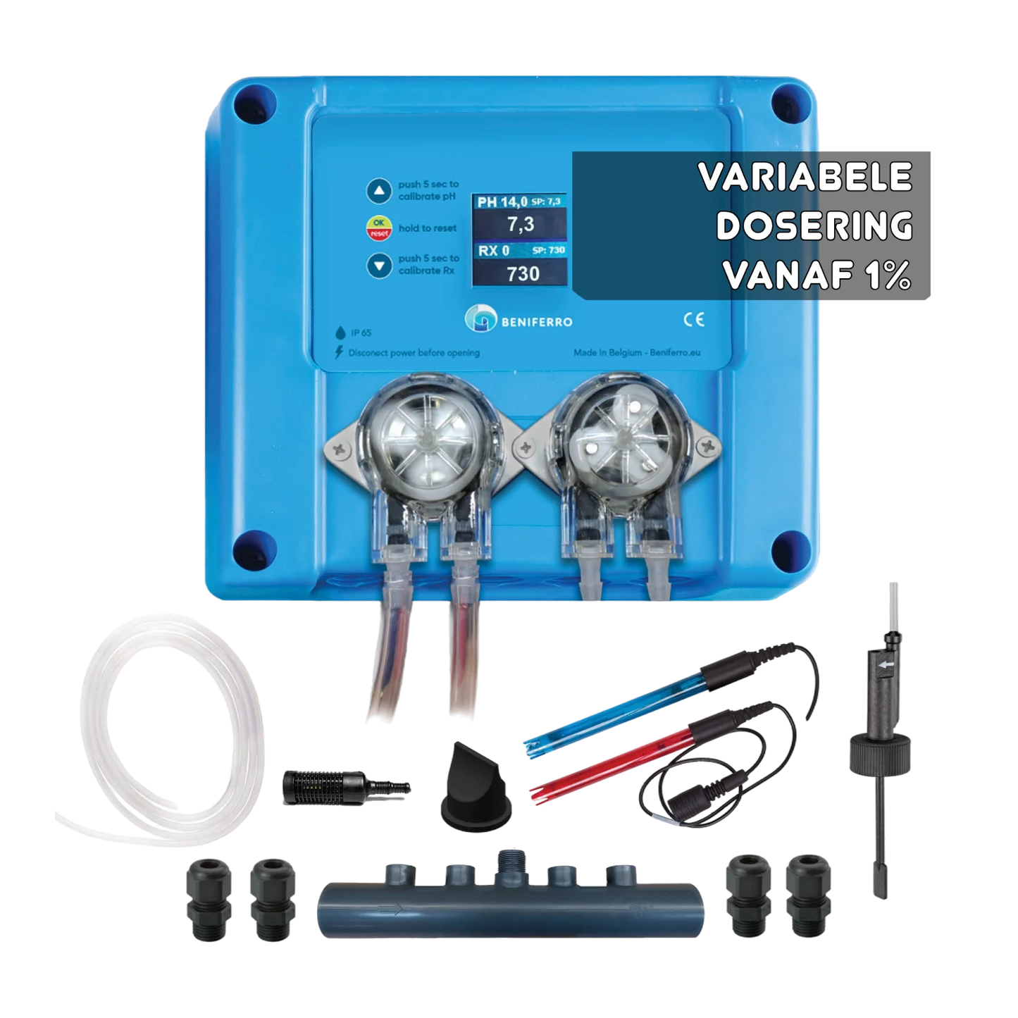 Pool TWIN COMBO - Doseur chlore/pH variable 12V compact - kit à monter soi-même - piscine/spa 10 à 150 m³