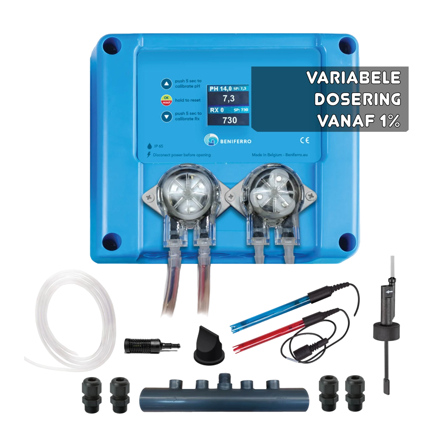 Pool TWIN COMBO - Doseur chlore/pH variable 12V compact - kit à monter soi-même - piscine/spa 10 à 150 m³