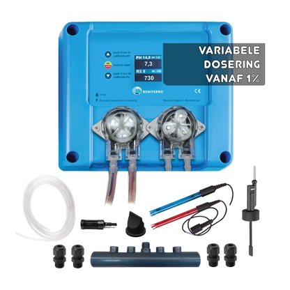 Pool TWIN COMBO - Doseur chlore/pH variable 12V compact - kit à monter soi-même - piscine/spa 10 à 150 m³