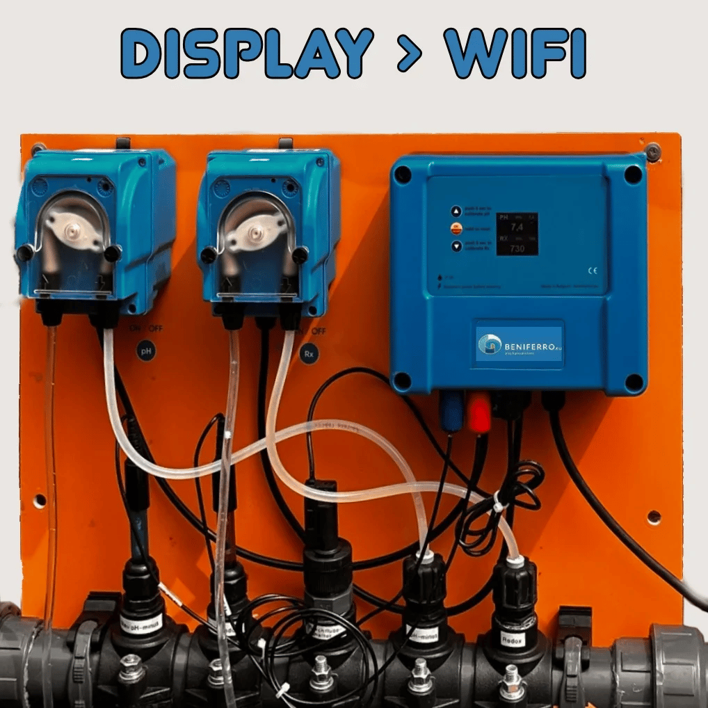 Boîtier de mesure et Pilotage WiFiPOOL Connect-PRO extensible avec mesure de pH, RX, 3x température, débit, 3x mesure de niveau, pression et conductivité, connexion Ethernet et 4 prises